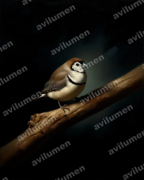 Illustration im Stil Öl: Ringelastrild (Taeniopygia bichenovii)