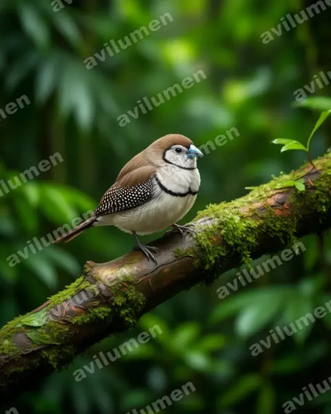 Illustration im Stil Realistisch: Ringelastrild (Taeniopygia bichenovii)