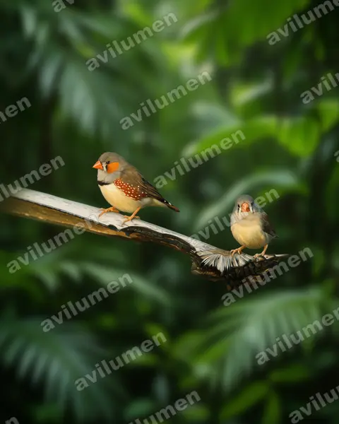 Realistic illustration: Taeniopygia guttata (Sunda zebra finch)
