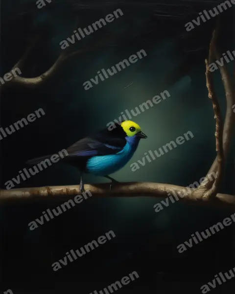 Oil illustration: Tangara chilensis (Paradise tanager)