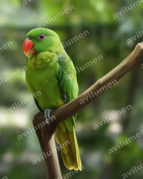 Illustration im Stil Realistisch: Azure-rumped Parrot (Tanygnathus sumatranus)