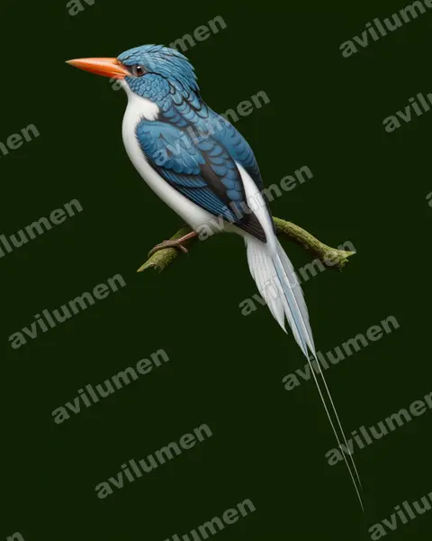 Illustration im Stil Realistisch: Biakliest (Tanysiptera riedelii)