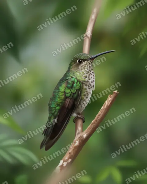 Illustration im Stil Realistisch: Tropfenkolibri (Taphrospilus hypostictus)