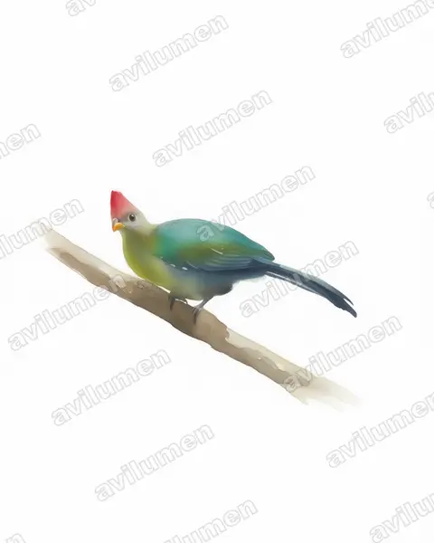 Ilustración en Acuarela: Tauraco bannermani (Turaco de Bannerman)