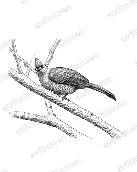 Ilustración en Tinta: Tauraco bannermani (Turaco de Bannerman)