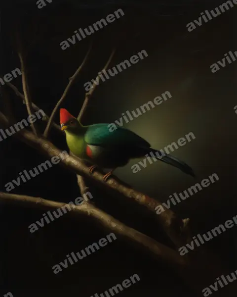 Ilustración en Óleo: Tauraco bannermani (Turaco de Bannerman)