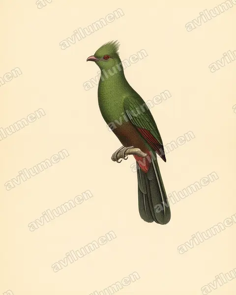 Illustration Planche ancienne : Tauraco livingstonii (Touraco de Livingstone)