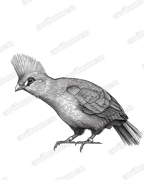 Ilustración en Tinta: Tauraco persa (Turaco de Guinea)