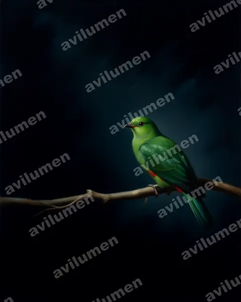 Oil illustration: Tauraco schuettii (Black-billed Turaco)