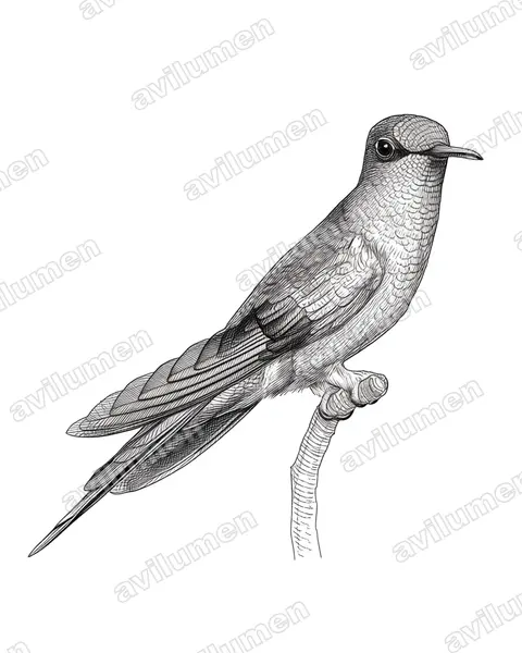 Illustration Encre : Thalurania glaucopis (Dryade glaucope)