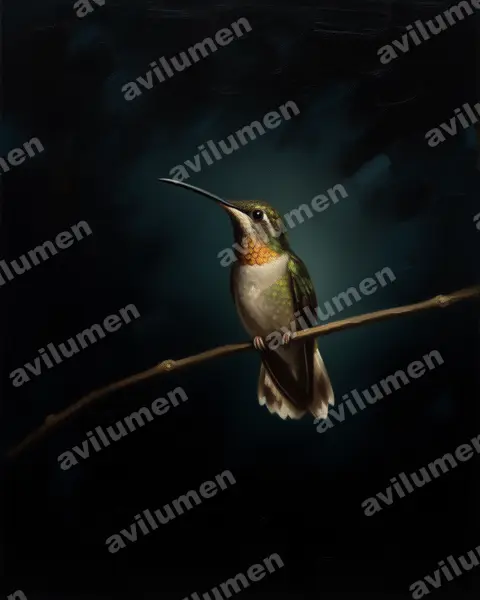 Oil illustration: Threnetes leucurus (Pale-tailed Barbthroat)