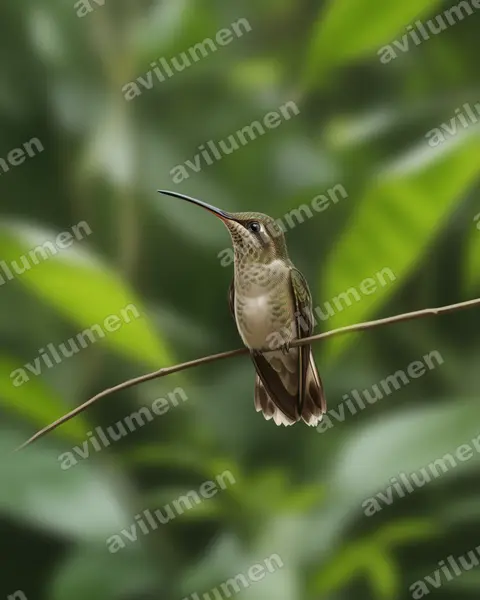 Realistic illustration: Threnetes leucurus (Pale-tailed Barbthroat)
