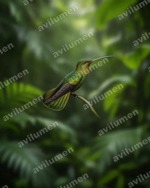 Realistic illustration: Threnetes niger (Sooty Barbthroat)
