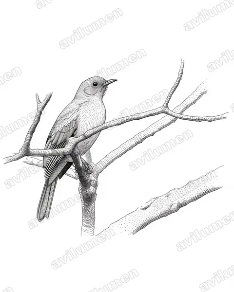 Illustration Encre : Tijuca condita (Cotinga à ailes grises)