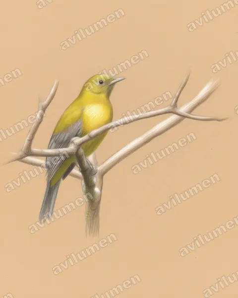 Illustration Crayon de couleur : Tijuca condita (Cotinga à ailes grises)