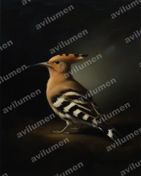 Illustration im Stil Öl: Wiedehopf (Upupa epops)
