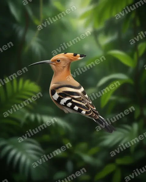 Illustration im Stil Realistisch: Wiedehopf (Upupa epops)