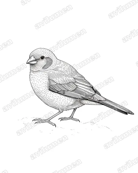 红颊蓝饰雀(Uraeginthus bengalus)的钢笔墨线插画